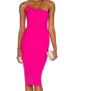 REVOLVE lush one shoulder mini dress in hot pink